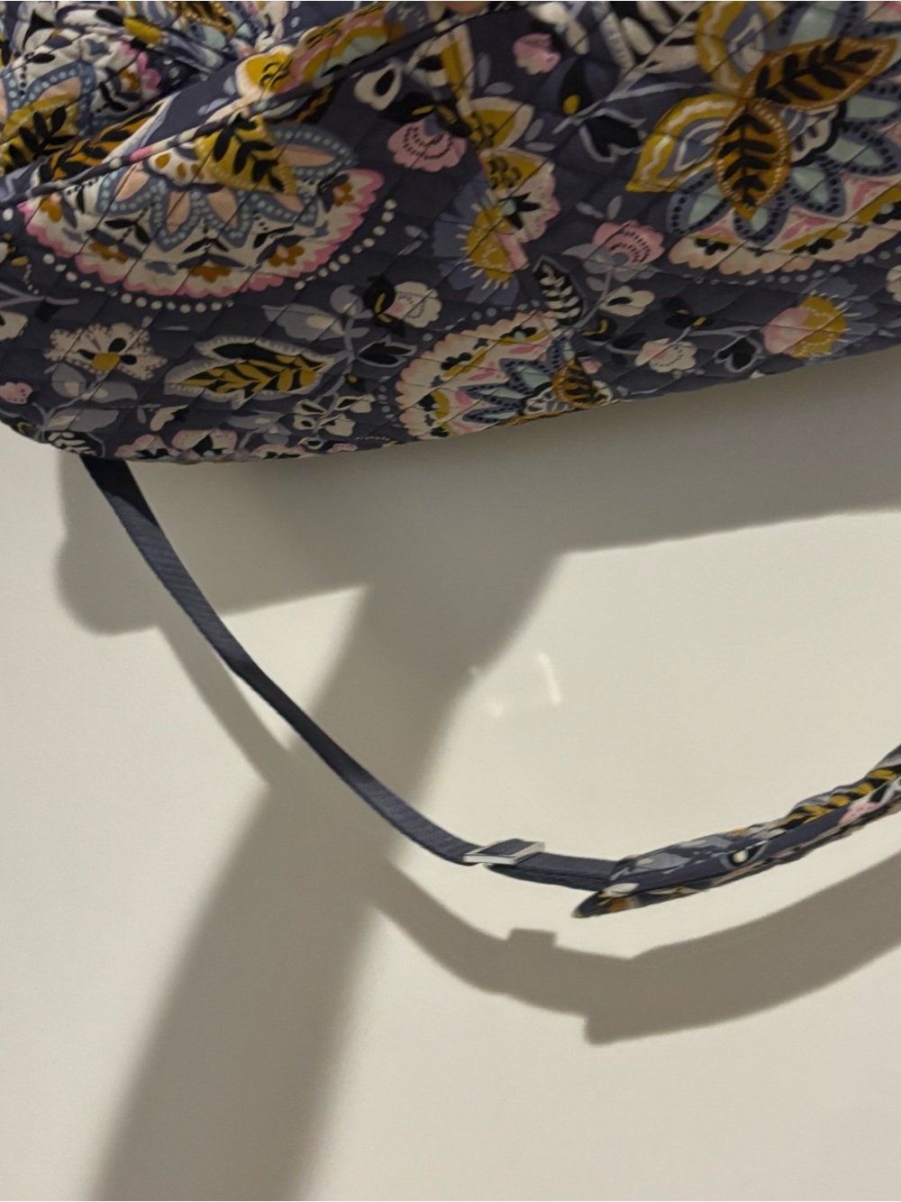 Vera Bradley Quilted Floral Duffle Weekender Bag in Navy - Picture 8 of 11